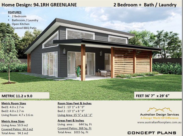 2 Bedroom Home Plan:117.8LH Beach Haven